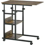 Homcom Beistelltisch Schwarz Metall 80 x 40 cm