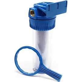 Naturewater NW-BR10A 1 Stufen Wasserfilter, 5 μ, 26,16 mm (3/4") Filtereinsatz, Ø60 mm PP Kartusche, Filter Wandhalterung, Filterschlüssel, Sedimentfilter