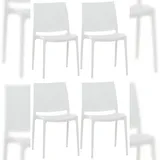 CLP Maya Gartenstuhl 44 x 44 x 81 cm weiß 4 St.