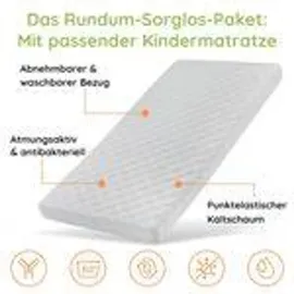 Kids Collective Jugendbett mit Rausfallschutz 90 x 200 cm Kiefer natur beige