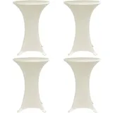deluke Stehtischhusse AMAU Cremefarben Ø 80 cm 4er Set