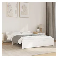 VidaXL Massivholzbett Weiß 140x200 cm