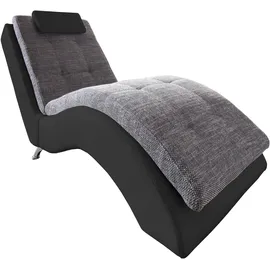 Home Affaire Relaxliege HOME AFFAIRE "Vengo 2, moderne Solitär Relaxpolsterliege, bequem und elegant", schwarz (schwarz, weißgrau), B:70cm H:92cm T:170cm, Sofas, mit Kopfkissen, Mattenoptik auf Korpus
