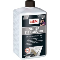 MEM Super-Tiefgrund, Für saugende und nichtsaugende Untergründe, Innen und außen anwendbar, Einfache Anwendung, Lösemittelfrei, Milchig-weiß, 1 Liter