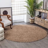 Surya Home Flauschiger Teppich Rund - Shaggy Teppich für Wohnzimmer, Schlafzimmer, Berber Abstrakter Langflor Hochflor Teppich Beige flauschig - Teppich Rund 160cm Carpet in Beige