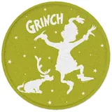 Party Factory Sitzkissen The Grinch Sitzkissen grün – runde Weihnachtsdeko mit Grinch Motiv, The Grinch Motiv grün