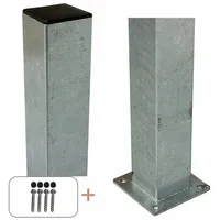 Plus Zaunpfosten 8 x 150 cm Silber/Metall