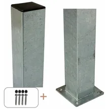 Plus Zaunpfosten 8 x 150 cm Silber/Metall