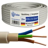 M&G Techno 20m NYM-J 3x1,5 mm2 Mantelleitung Feuchtraumkabel Elektrokabel Kupfer Made in Germany