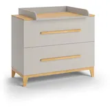 VitaliSpa Wickelkommode Malia, Cashmere-Eiche, 108 x 98 cm mit 2 Schubladen