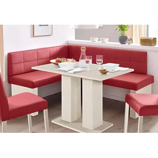 massivline&more  Anna 2 130 x 83 x 169 cm Kunstleder langer Schenkel rechts rot/weiß