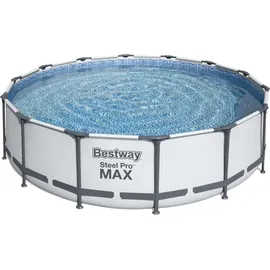 BESTWAY Steel Pro Max Frame Pool Set 427 x 107 cm lichtgrau inkl. Filterpumpe + Zubehör
