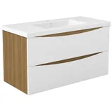 duschspa Waschtisch Waschbecken mit Unterschrank Waschtischunterschrank Smiley, Badmöbel in Breite 50/60/80/90/100 cm 101 cm x 56 cm x 47 cm