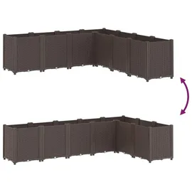 vidaXL Pflanzkübel Braun 160x160x53 cm PP