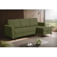 VENASI KAIRO Universell Ecksofa mit Schlaffunktion und Zwei Bettkasten GRÜN Schlafsofa Eckcouch Sofa - Grün