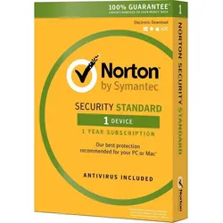 Norton Security Standard (1 Jahr / 1 Gerät) (Neueste Version + kostenlose Updates)