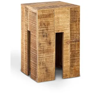 amagohome Blumensäule Blumen Hocker Beistelltisch quadratisch 28 x 45 x 28 cm Braun