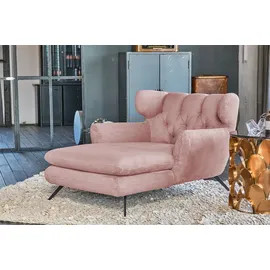 KAWOLA Relaxsessel CHARME Cord 130 x 95 x 160 cm Rosa mit Kissen