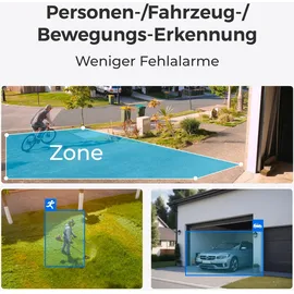 Reolink Überwachungskamera »E Series E540 - 5MP Wi-Fi Überwachungskamera Aussen mit Auto-Tracking«, Außenbereich, Personen-/Fahrzeug-/Tiererkennung, Pan & Tilt, 3X optischer Zoom,