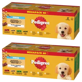 PEDIGREE Junior Nassfutter Auswahl an Geschmacksrichtungen Reis 40 x 100 g