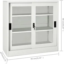 vidaXL Aktenschrank 90 x 40 x 90 cm Hellgrau