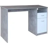 Hti-Living Schreibtisch 120 x 76 cm Beton Weiß