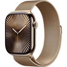 Apple Watch Series 10 GPS + Cellular 46 mm Titangehäuse gold Milanaise Armband gold M/L