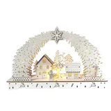 Hti-Living HTI-Living, Weihnachtsbeleuchtung, Leuchtbogen in modernem Weiß Weihnachtsdorf - 2 Jahre Gewährleistung - mind. 14 Tage Rückgaberecht - - n.a.