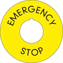Schild I Not-Halt-Schild mit Nase, englisch, Kunststoff, Ø60mm/22,5mm