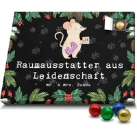 Mr. & Mrs. Panda Schoko Adventskalender Raumausstatter Leidenschaft - Schwarz - Geschenk, Danke, Dankeschön, Schokoladen Adventskalender, Mitarbei... - Schwarz