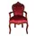 Casa Padrino Barock Esszimmer Stuhl mit Armlehnen Bordeaux/Braun