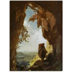 Wandbild ARTLAND "Gnom, Höhle die erste Eisenbahn" Bilder Gr. B/H: 45 cm x 60 cm, Leinwandbild Höhlen, 1 St., braun Kunstdrucke als Leinwandbild, Poster in verschied. Größen