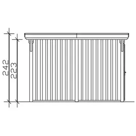 SKANHOLZ Emsland mit Abstellraum und EPDM Dach 4,04 x 8,46 m schiefergrau