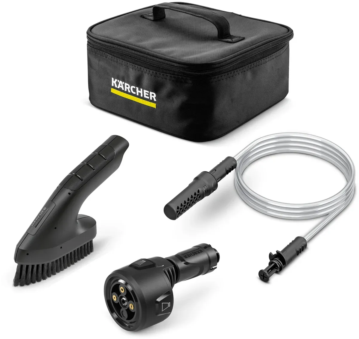 Kärcher OC Druckreiniger Zubehörtasche Adventure inklusive Ansaugschlauch, Schrubbbürste, 4-in-1 Multi Jet