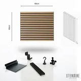 Akustikpaneel-Zubehör-Set, Braun, Schwarz, Metall, Holzwerkstoff, 60x2x60 cm, Ordnen & Aufbewahren, Aufbewahrungskörbe, Organizer