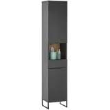 BASIC by Balculina Denver Hochschrank 38 x 195 cm Schwarz/Holz/Metall