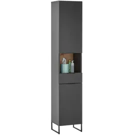 BASIC by Balculina Denver Hochschrank 38 x 195 cm Schwarz/Holz/Metall