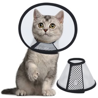 Vivifying Halskrause für Haustiere, Leichter Kunststoff Elisabethanischer Kragen für Katzen, Kleine Hunde und Kaninchen (Schwarz-S)