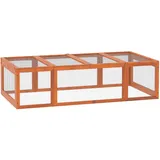 PawHut Hasenstall Kaninchenstall aus Tannenholz Winterfest Kaninchenkäfig mit aufklappbar Dach 180x90x48 cm Kleintierstall Hasenkäfig für Kleintiere Kaninchen Meerschweinchen Indoor Outdoor Orange