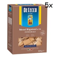 5x Pasta De Cecco mezzi rigatoni integrali 26 Vollkorn italienisch Nudeln 500 g