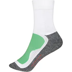 Hohe Sportsocken Cooldry® - Farbe grün, weiß - Größe 39-41