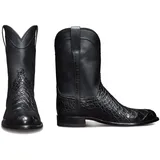 ARPINO Cowboy Stiefel Mann Mi-Mollet Muster Krokodil Santiags Stiefel Lange Mode Western Stiefel,Schwarz,45 EU - 45 EU