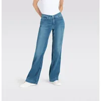 MAC Dream Wide Leg Jeans in mittelblauer Waschung-D34 / L30