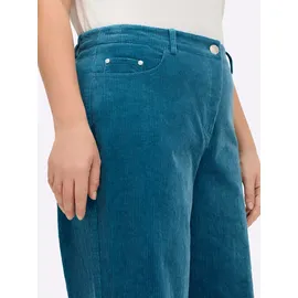 sheego Cordhose Klassisch Blau 58