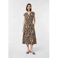 Comma, Midikleid Animal-Print Schwarz 42