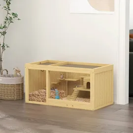 PawHut Kleintierkäfig 100 x 50 x 50 cm beige