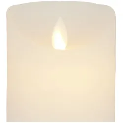 LED Echtwachskerze Weiß 6 Stunden Timerfunktion H 12 cm bewegliche Flamme