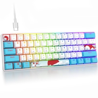 SOLIDEE mechanische Gaming Tastatur 60 Prozent,61 Tasten kompakte mechanische Tastatur RGB Hintergrundbeleuchtung,60% Prozent Tastatur mechanisch QWERTY,Roter Schalter für Win/Mac PC Laptop(61 Sea)