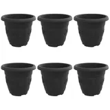 vidaXL Runder Blumentopf Ø 26 x 21,5 cm Schwarz