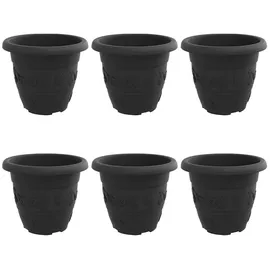 vidaXL Runder Blumentopf Ø 26 x 21,5 cm Schwarz